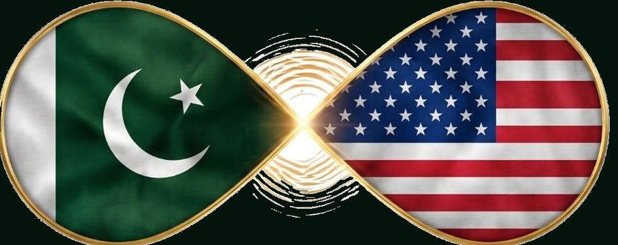 Flags of Pakistan and the United States joined
